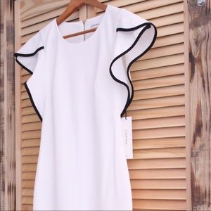 White and black Calvin Klein dress